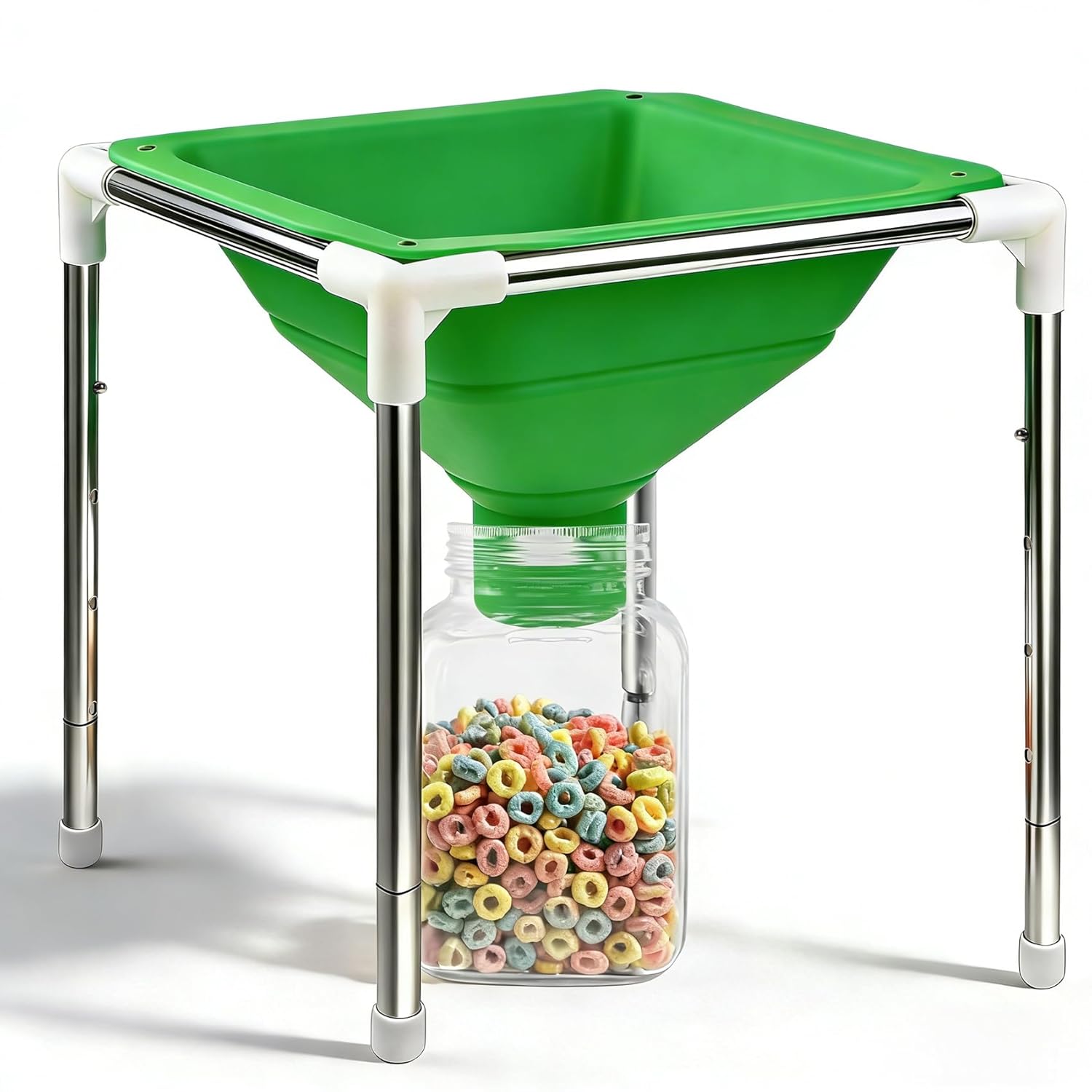 Extra Large Silicone Collapsible Funnel Compatible with Harvest Right, with Adjustable Stand, Silicone Funnel Wide Mouth Design Fit All Size Freeze Dryer Trays, Easy Transfer Food