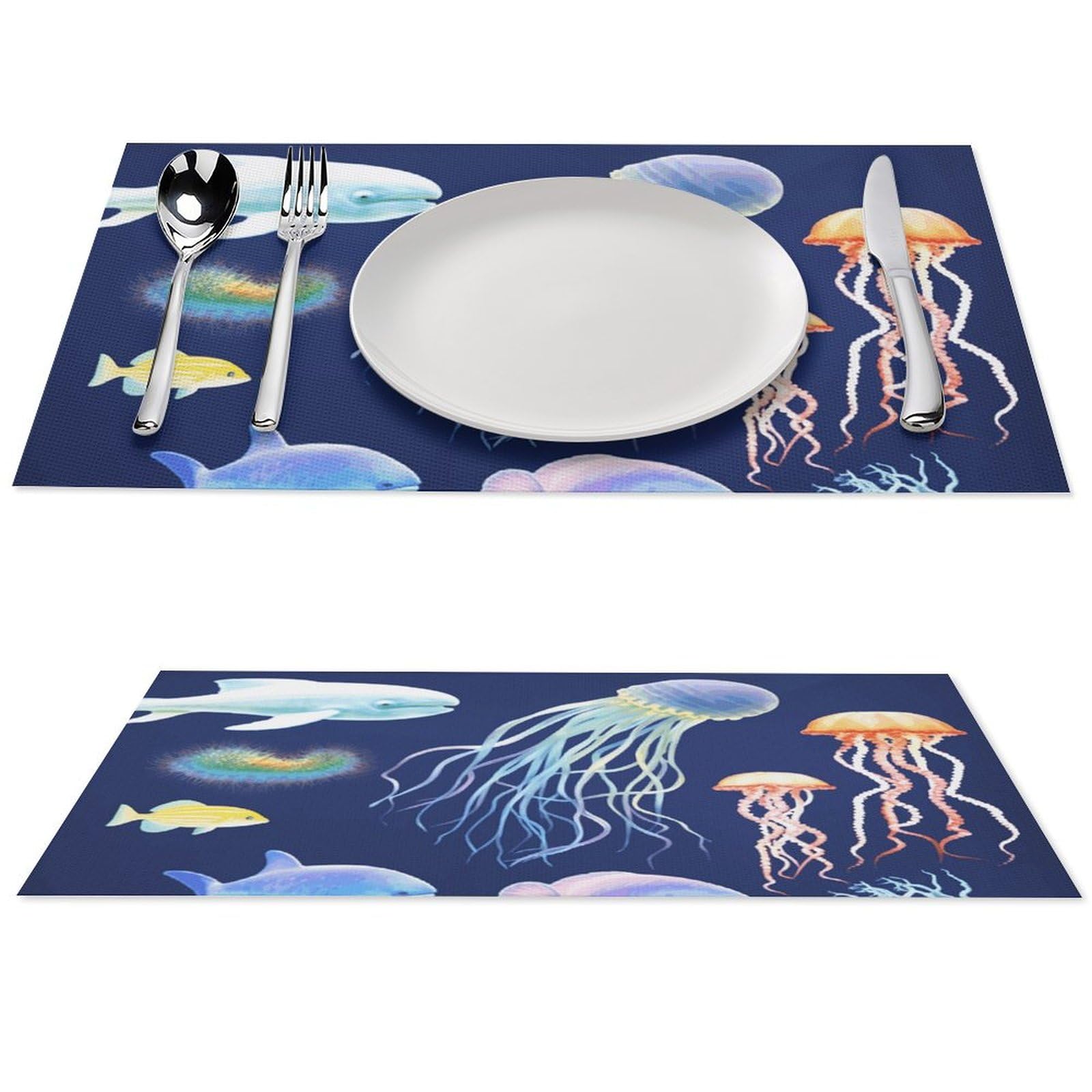 Sets de table en PVC décoration salle à manger motif marin pour famille