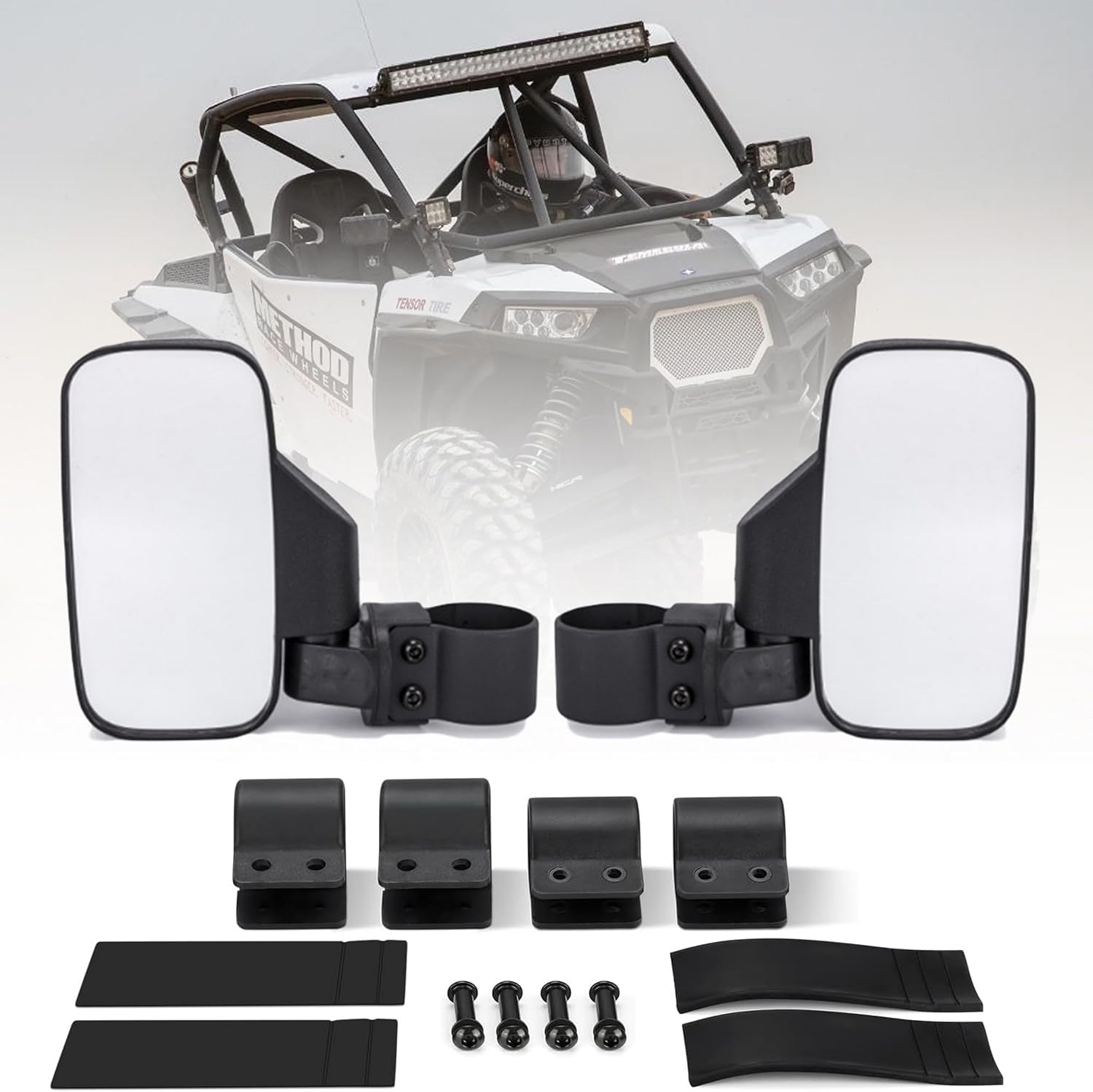 UTV Mirrors, UTV Side Mirrors with Adjustable Mirror, Compatible with ATV UTV SUV, Polaris Ranger General, Can Am Defender HD8 10, 2021-2023 Commander