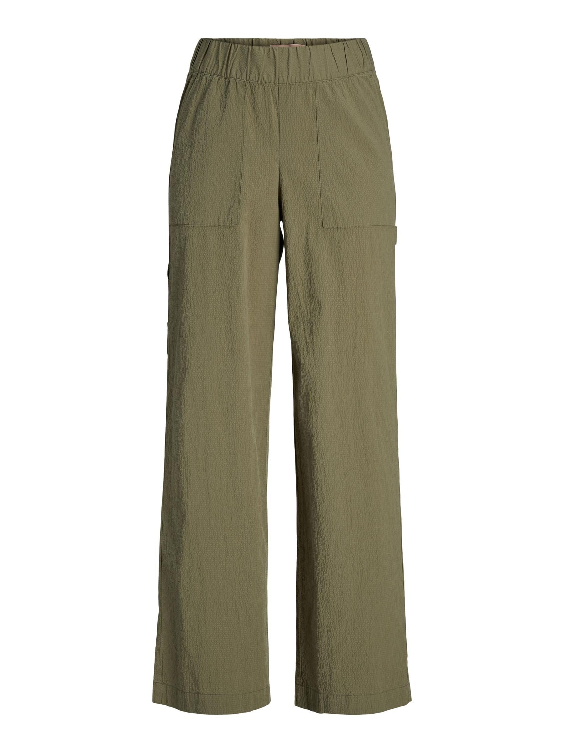 Jjxx Women's Green Jack & Jones Jxkaia Seersucker Mw Pant Wvn Trousers, M