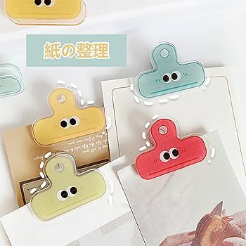 Amazon | クリップ【8枚組】アクリルクリップ かわいい 学生クリップ
