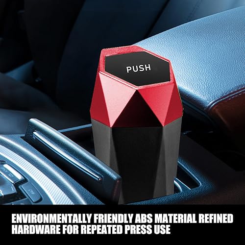 Miniatura 4 de Crynod Paquete de 1 bote de basura para automóvil, mini organizador de almacenamiento ABS, accesorios multifuncionales para el interior del