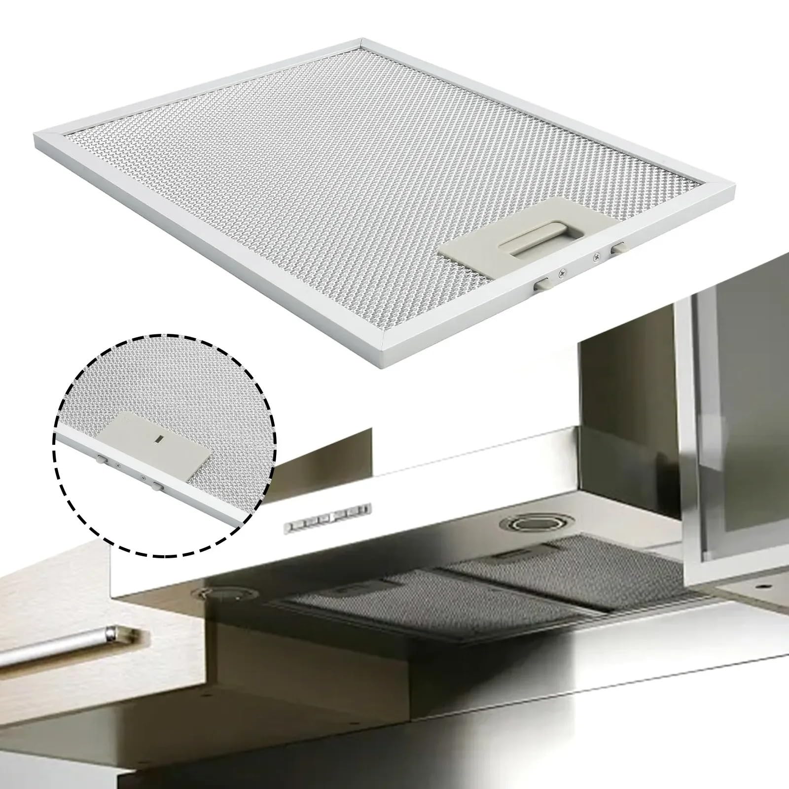 Sustitución del filtro de la campana extractora Filtros de campana extractora cocina plateados, filtro ventilación malla metálica 300 x 240 9 mm, aceite for campanas extractoras, pieza grasa for