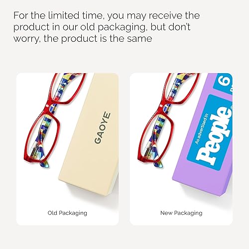 Miniatura 3 de Gaoye Gafas de lectura para mujer, paquete de 6 lentes de lectura de moda para mujeres y hombres, lentes de ojos con bisagra de resorte, anteojos de