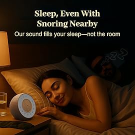 Housbay White Noise Sound Machine for Sleeping, 31 Soothing Sounds, Small Sleep Machine for Adults, Wood Grain Design for Bedroom & Noise Canceling