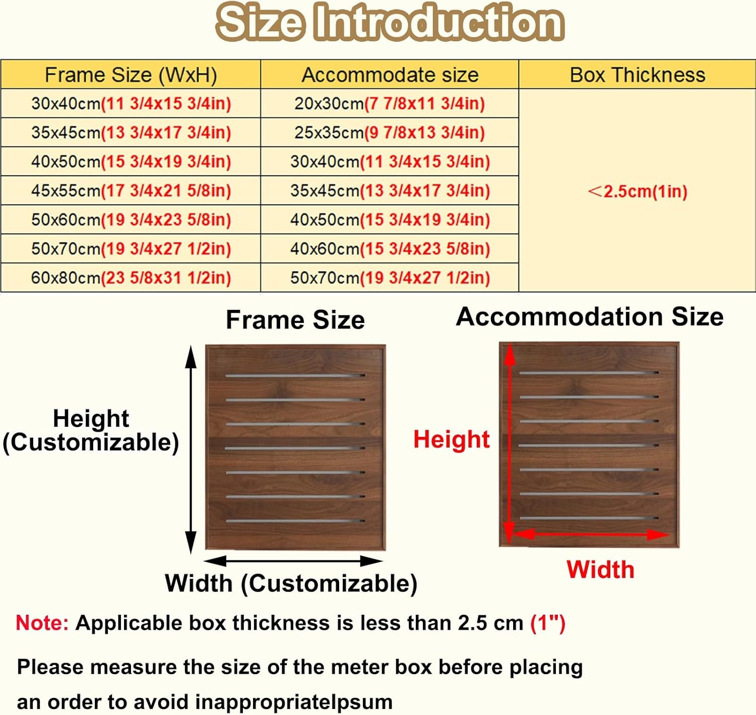 Vertical Electrical Panel Cover Wooden, Wall Mounted Circuit Breaker Box Cover, Customizable Alarm Electric Panel Covers (Natural 50x60cm)
