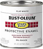Vista 16 de Rust-Oleum 7790502 - Pintura antióxido para aplicación con brocha, cuarto de galón, blanco plano (paquete de 1)