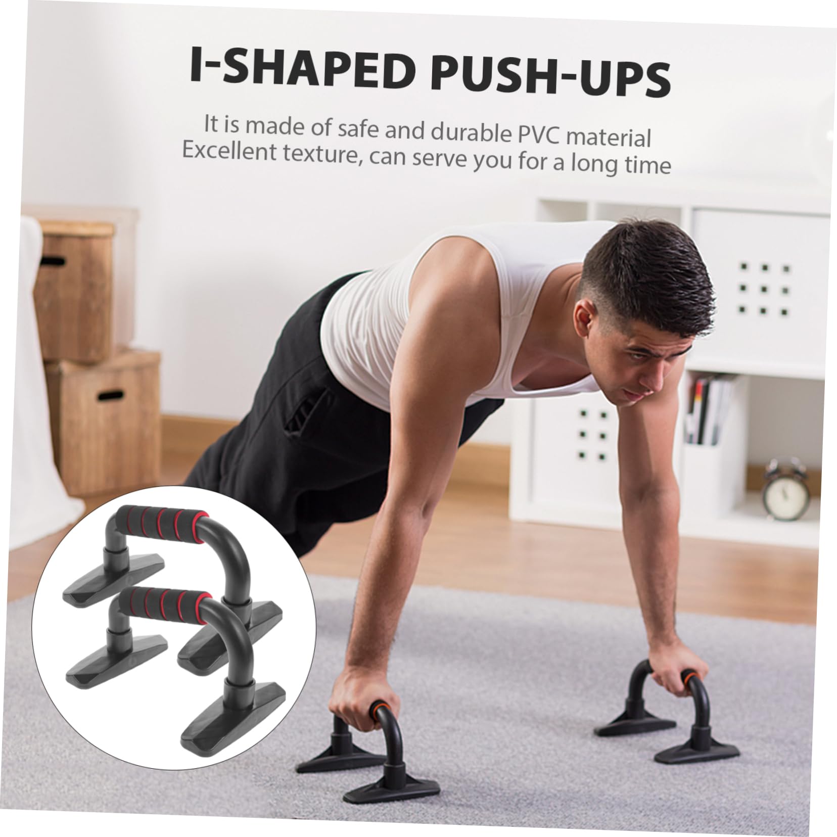 HANABASS 2-piece Fitness Stand for Strength Training Home Exercise Equipment Push-up Holder Muscles Fitness Tool