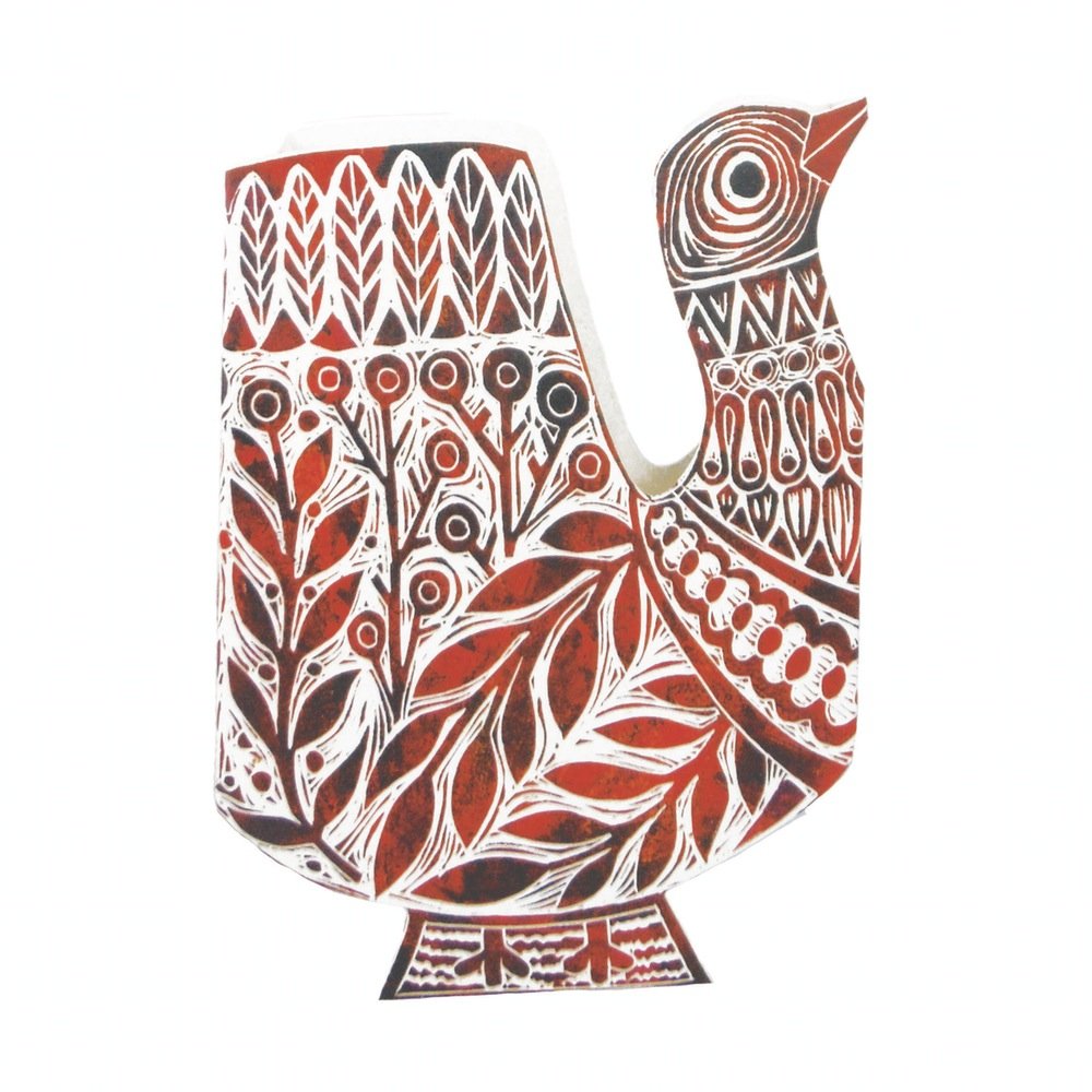 Judy Lumley Folk Bird Pop Up 3D card Designs with envelope in cello wrap