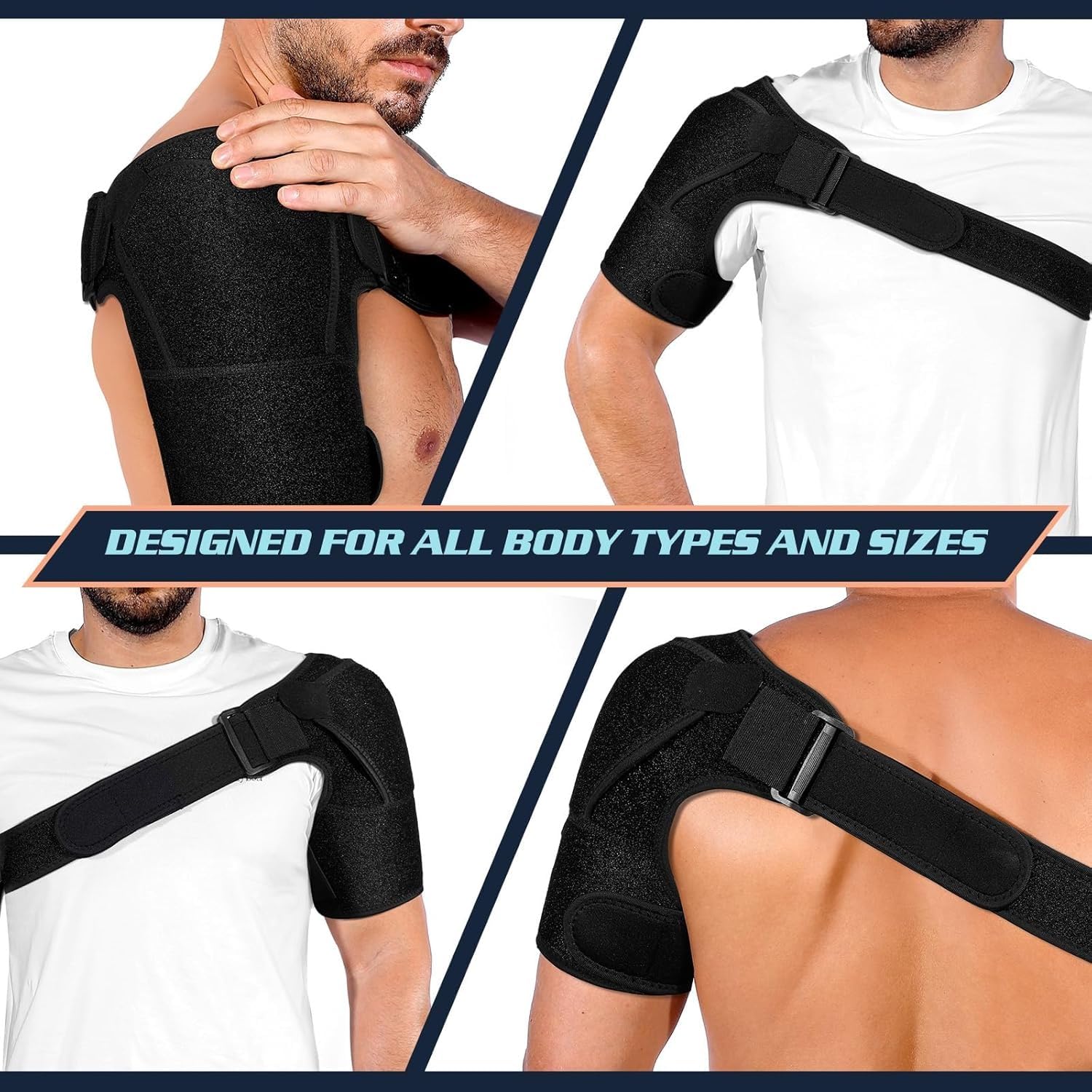 Soporte de hombro para hombres y mujeres, manguito rotador de compresión y