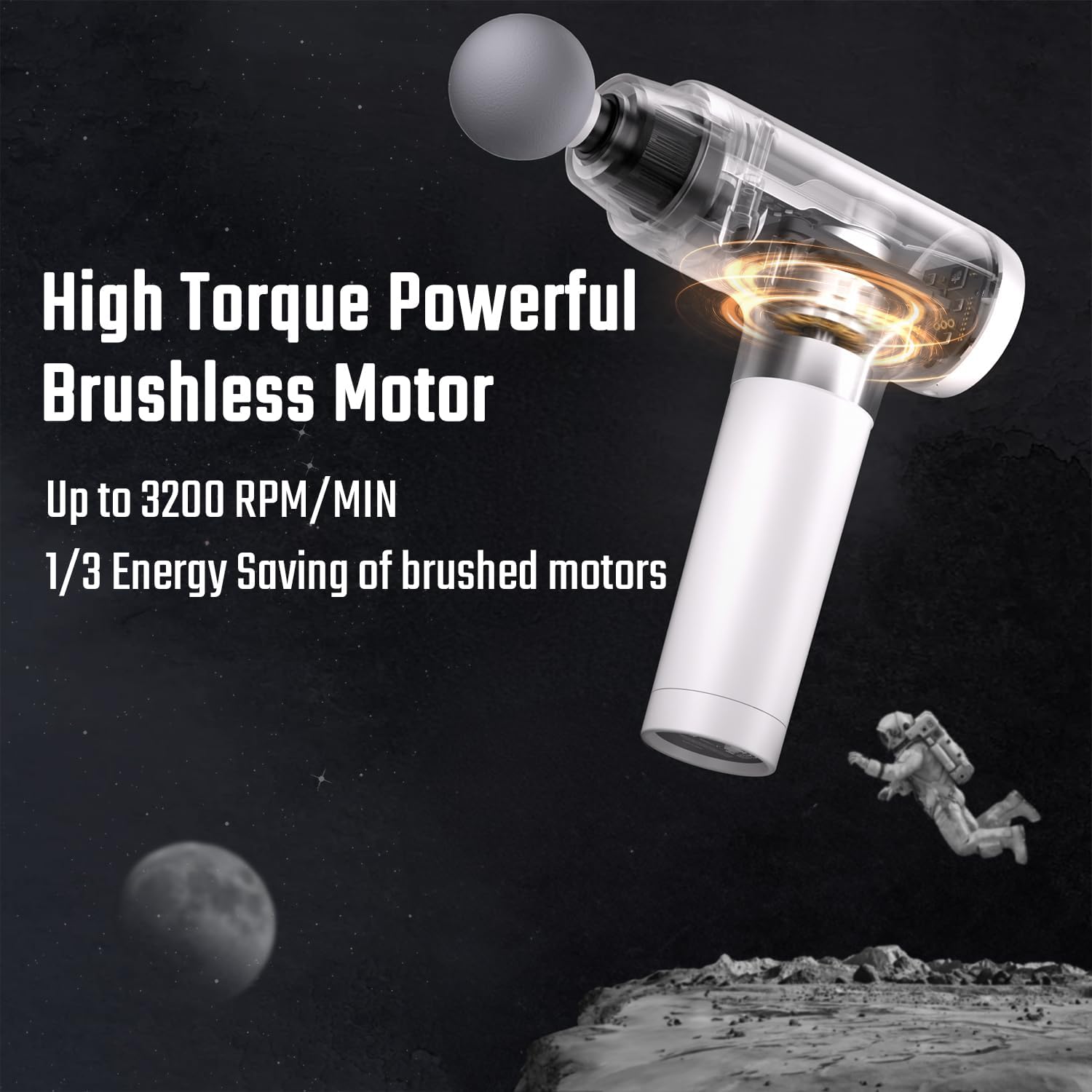 cotsoco Massage Gun Deep Tissue, Muscle Massage Gun Back Massager for Pain Relief, 20 Speeds Handheld Electric Massager Tool with Silent Brushless Motor, Suitable for Gym Office Home Travel - Image 5