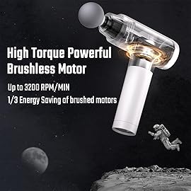 cotsoco Massage Gun Deep Tissue, Muscle Massage Gun Back Massager for Pain Relief, 20 Speeds Handheld Electric Massager Tool with Silent Brushless Motor, Suitable for Gym Office Home Travel