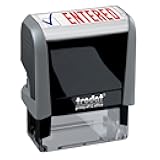 Printy 4912 2-Color Message Stamp - Self-Inking, Red and Blue Ink, Impression Size 3/4