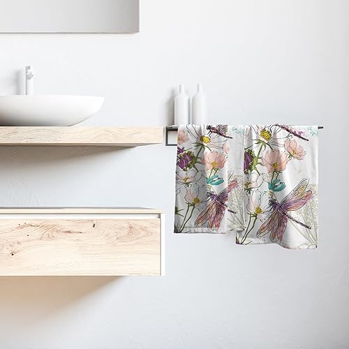 Vista 150 de Giwawa Juego de 2 toallas de mano de hojas marrones, toallas de baño bohemias suaves y delgadas, altamente absorbentes, decorativas, para cocina