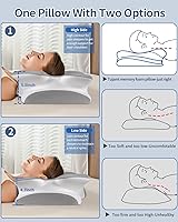 Vista 5 de Almohada Cervical para Alivio del Dolor de Cuello - Almohada Ergonómica para Dormir de Lado, Almohada de Espuma Viscoelástica con Contorno