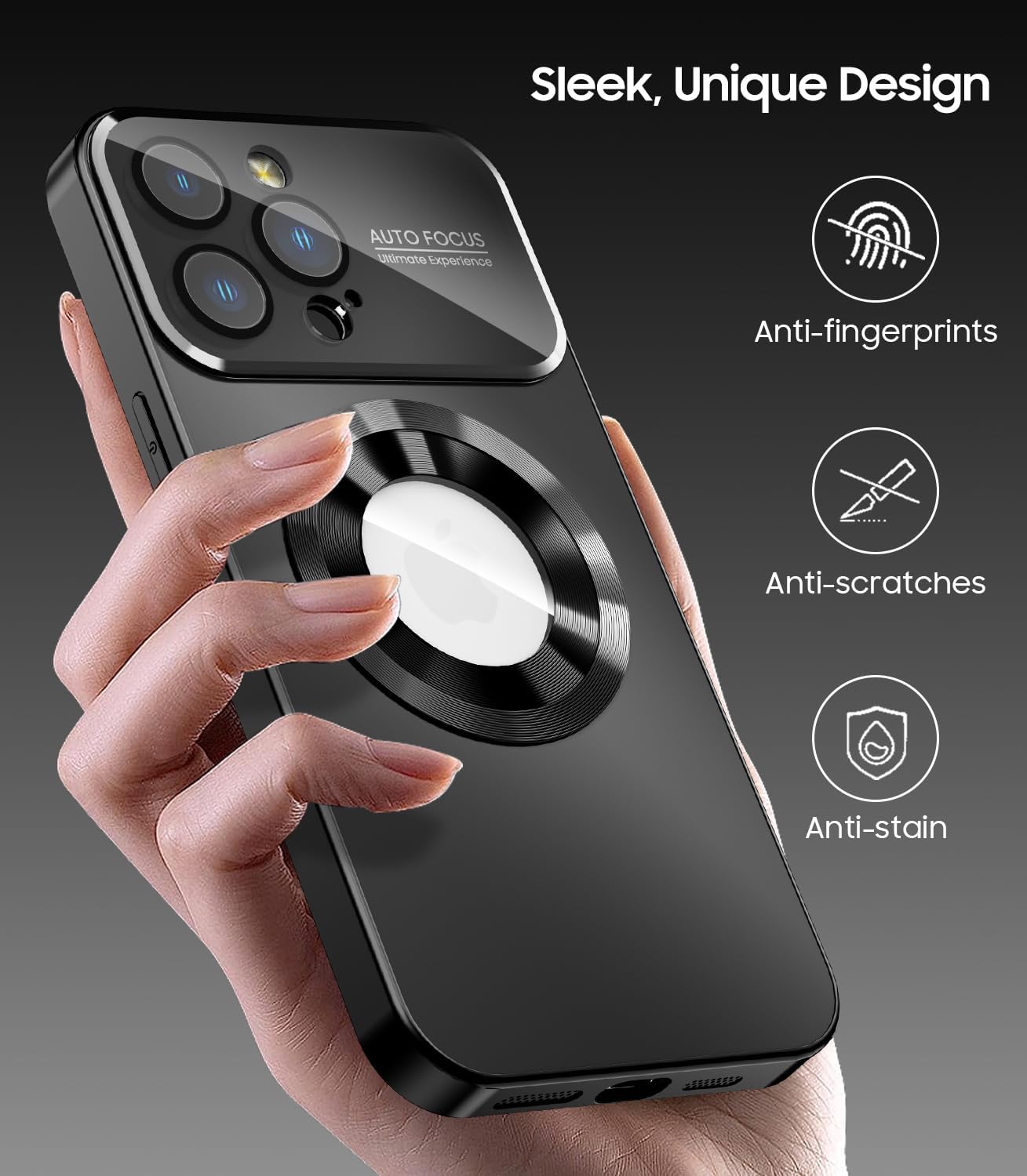 Magnetic for iPhone 14 Pro Max Case, Compatible with MagSafe, Built-in Camera Lens Protector, Logo View, Military Grade Drop Proof Phone Case Cover, Black - Image 6