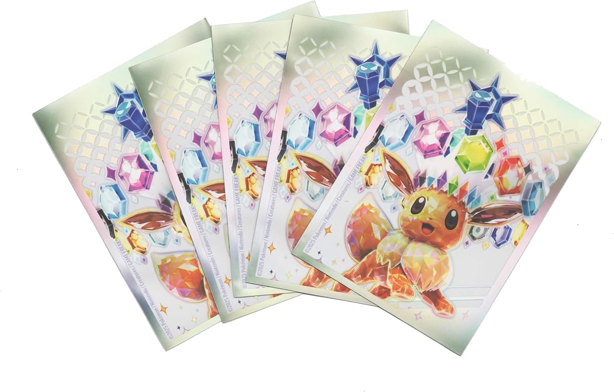 Pokémon – Evolución prismática – Fundas para cartas Eevee – Paquete de 65