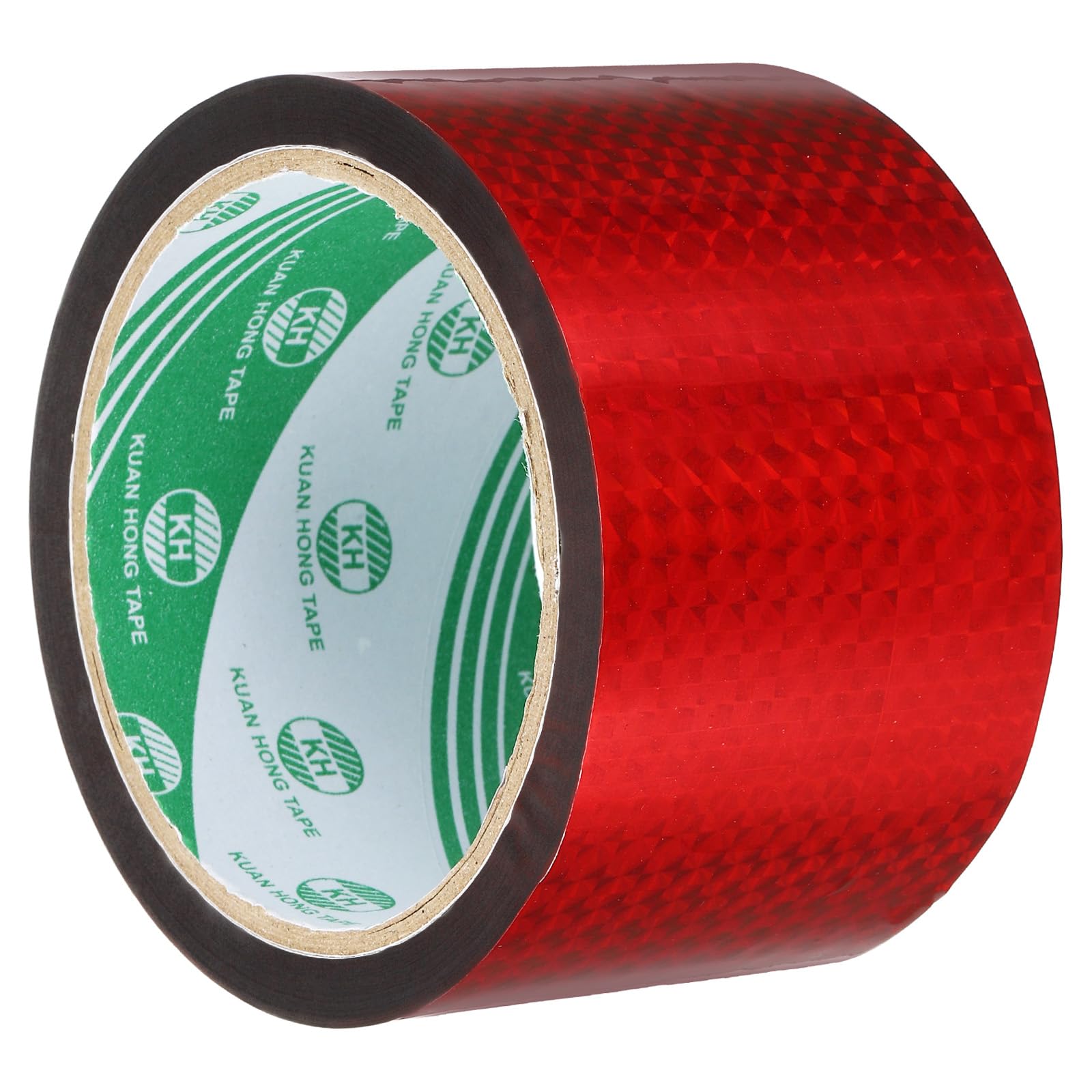 sourcing map Washi Prism Tape 2.4 Inch x 55 Yards Holographic Metalized Reflective Tape for Holiday Packaging and Decoration, DIY and Art craft (Red)