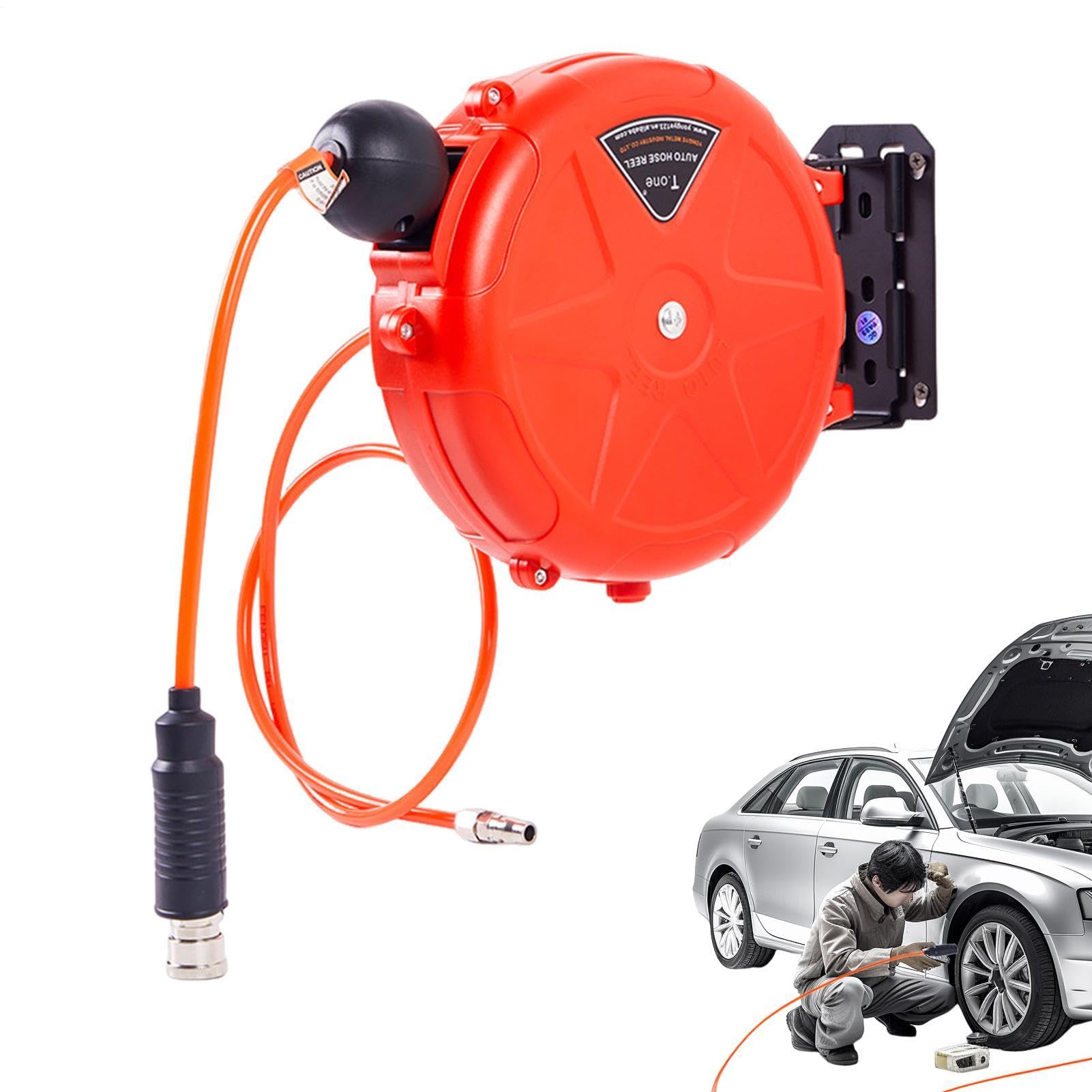 Avvolgitubo Aria Retrattile 32.8ft A Parete Riavvolgimento Automatico | Avvolgitori per Tubo Retrattili per officine, garage, casa, studio, riparazioni e automotive, manutenzione macchinar