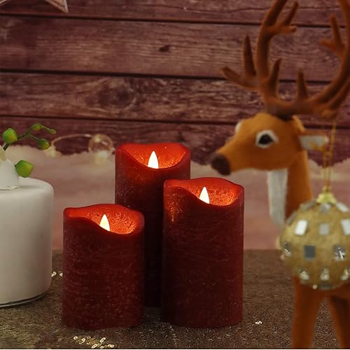 Miniatura 5 de Juego de 3 velas sin llama parpadeantes (3 pulgadas de profundidad x 4 pulgadas de alto, 5 pulgadas de alto, 6 pulgadas), velas LED de cera real con