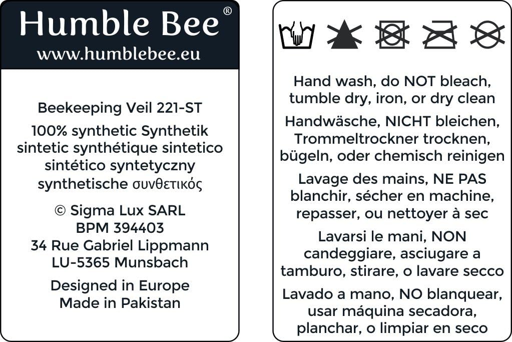 Humble Bee 221 Ultravent Beekeeping Veil with Fencing Hood