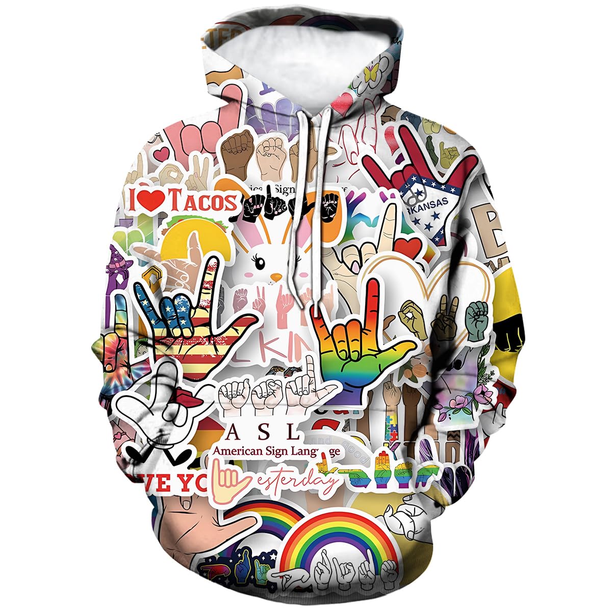 Laoliusn Men's Beige Hipster Hip Hop Urban Sweatshirt Graffiti Street Art Hoodie Funny Pullover, XX-L