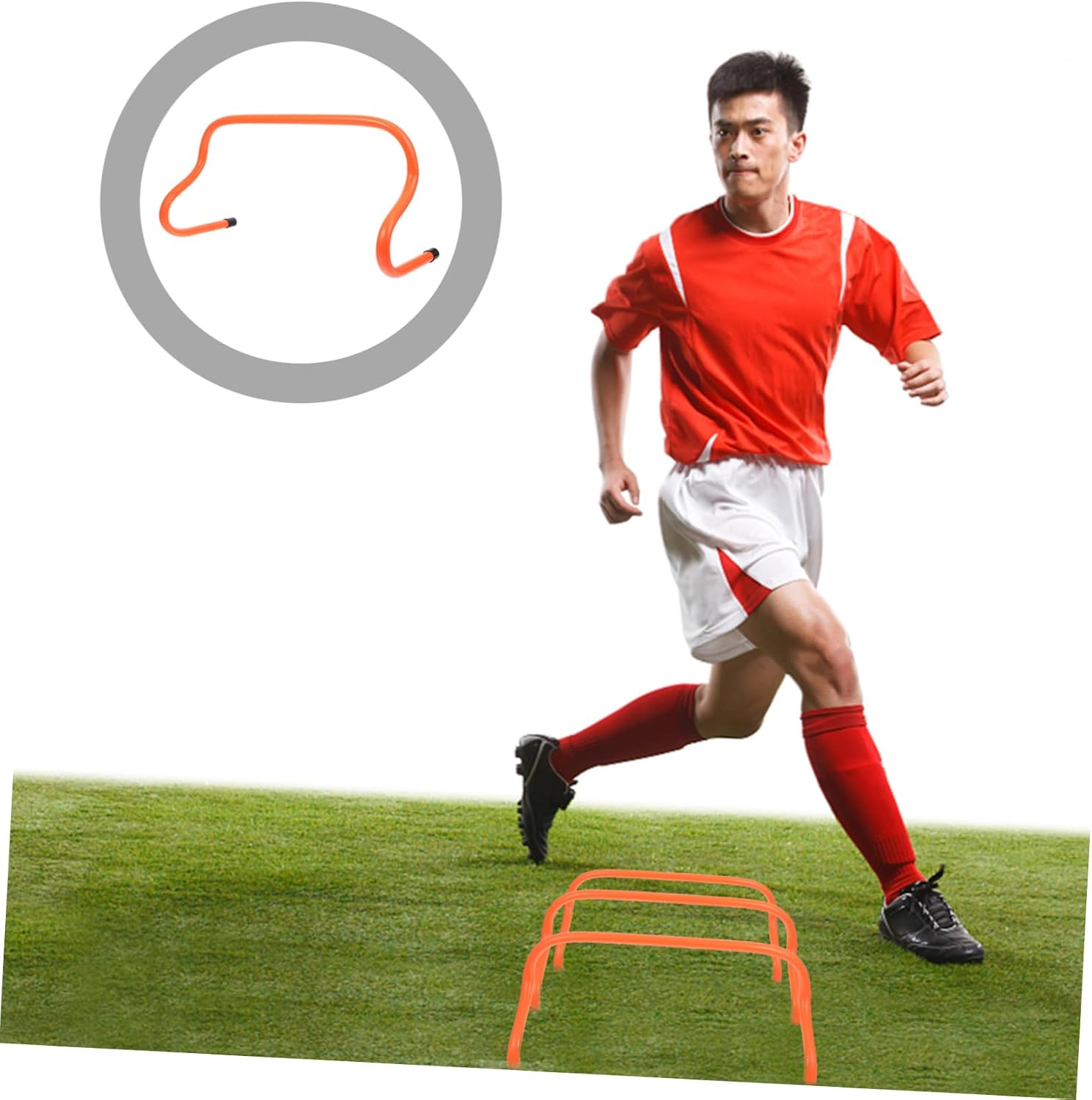 Abaodam 5Pcs Outdoor Agility Hurdles Durable High Football Training Equipment for Enhances Speed Strength and Coordination with Flexible Design Orange