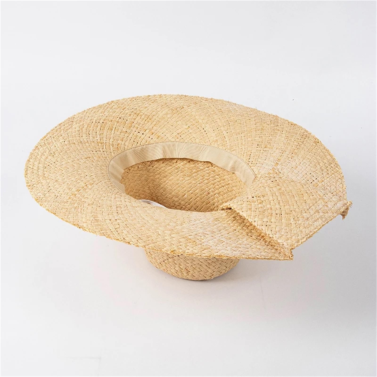 Generico Cappelli di Paglia di Rafia per Donna e Uomo Fatti a Mano, Ampia Spiaggia di Panama, Vintage, firmati per Il Sole Estivo