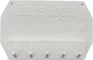 Well Home - Colgador de llaves de pared ''Dulce Hogar'' integrantes de la familia color blanco