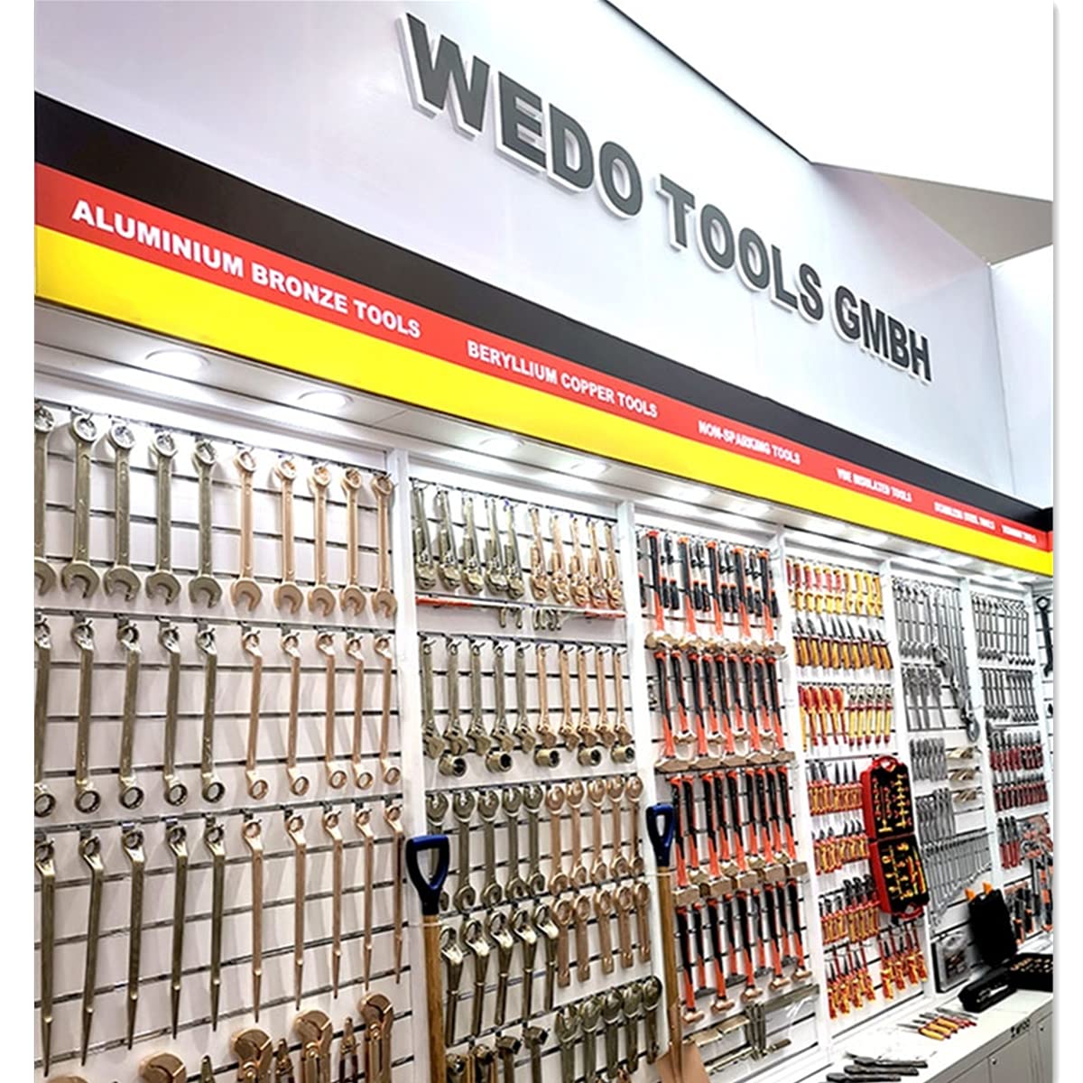 WEDO Klucz do rur nieparkingowych Niemcy typ światła, beziskrowy prosty klucz hydrauliczny, klucz nastawny bezpieczeństwa bez iskry, miedź berylowa, standard DIN, certyfikat BAM i FM, 350 mm x 75 mm