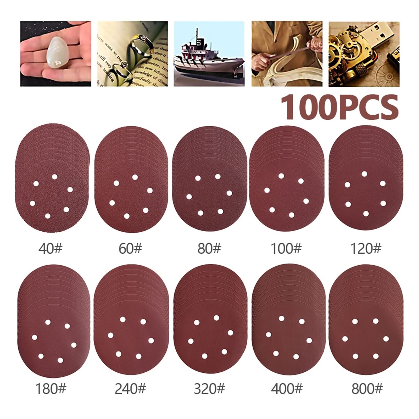 100 sztuk Szlifierki Szlifierki Tarcze - Arkusze piasek ścierny Grit 80-3000 Dysk szlifierski Polski szlifierski Podkładki do drewna Narzędzia do polerowania (Color : Style D)