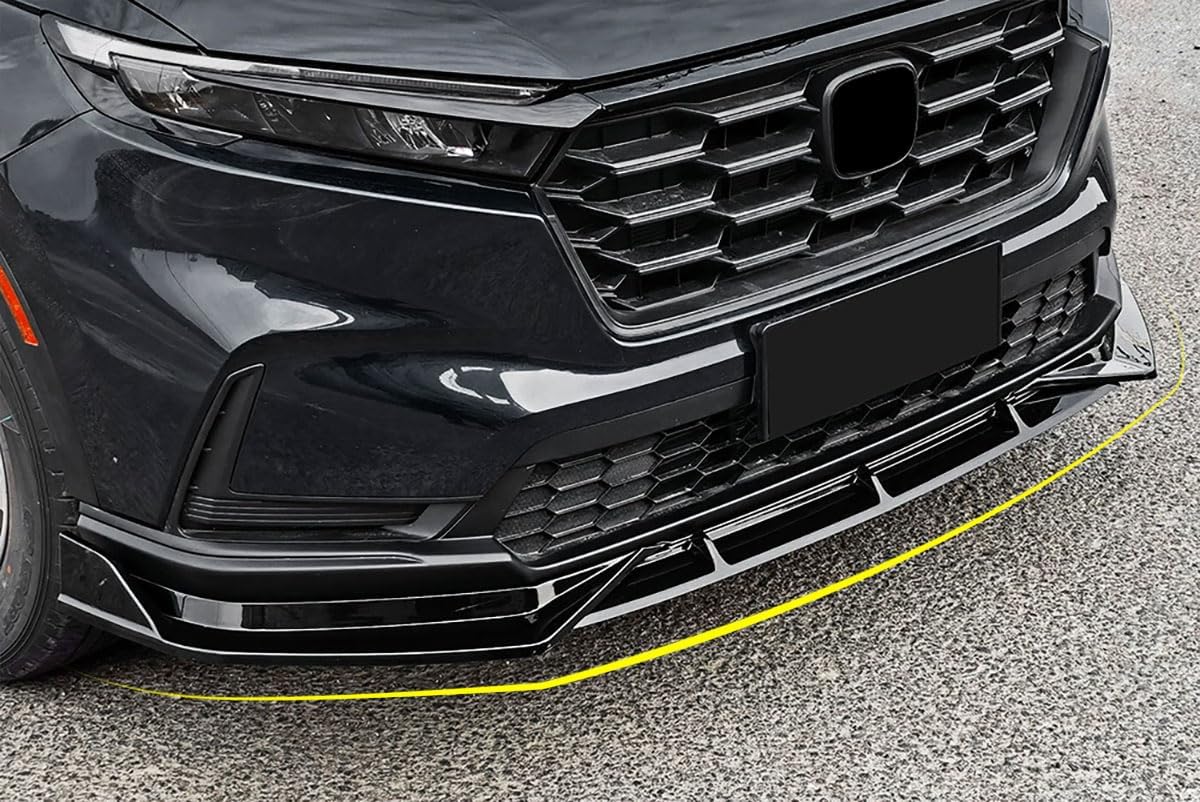 Front Bumper Lip Splitter Kit Compatible with Honda CRV 2023 2024 Oil Version Lower Chin Spoiler Splitter Exterior Car Accessories ABS 3PCS(Glossy Black Style)