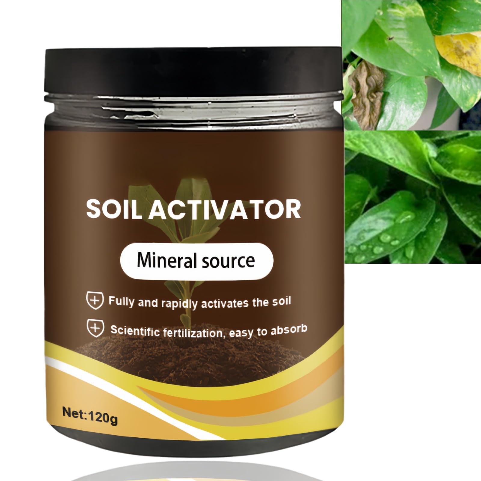 120g Soil Activator & Plant Fertilizer,Organic Compost Accelerator for House Plant,Indoor & Outdoor Plant Soil,Soil Activated Treasure for Root Growth,Prevents Compaction & Promotes Root Growth