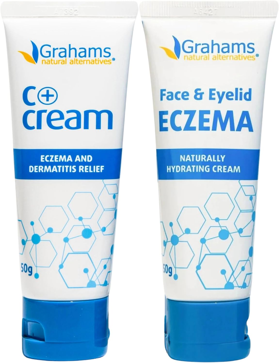 Grahams Natural Face & Body Eczema Cream Set - C+ Eczema Lotion (1.76oz) + Face & Eyelid Cream (1.76 oz)