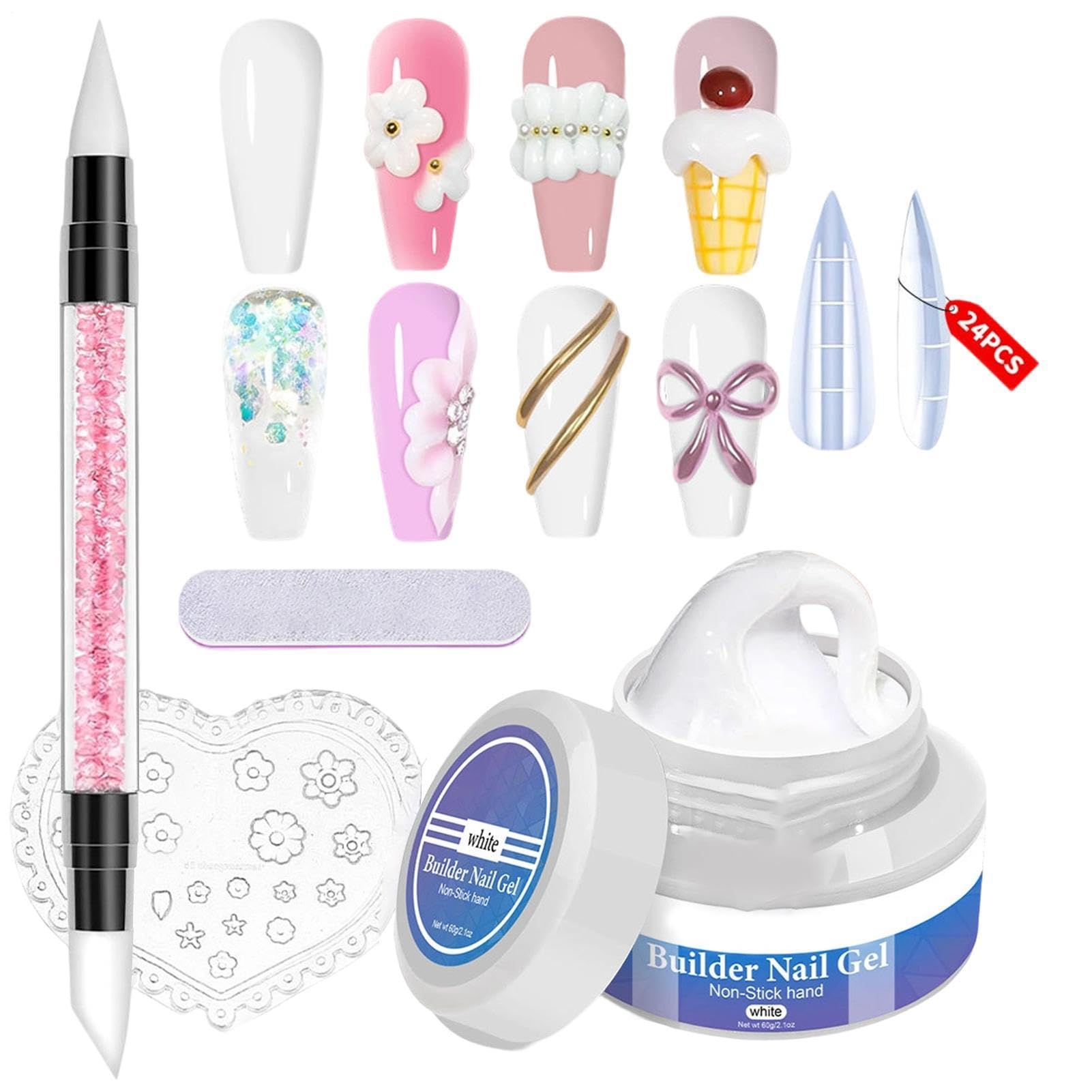 Gel constructeur pour ongles 60 g pâte à modeler extension mains - 8