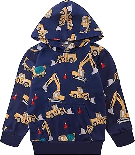 Baby Boys Dinosaurs Hoodie Boys Shark Pullover with Pocket Kids Truck Warm Sweatshirt Sweater - Buy now