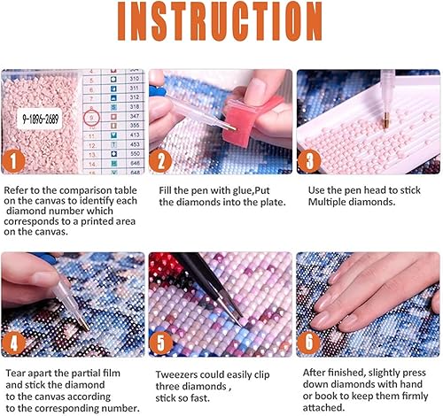 Miniatura 7 de KICHANG Kit de pintura de diamantes de gato de flores, kits de pintura de diamante 5D para adultos, pintura de diamantes de bricolaje para