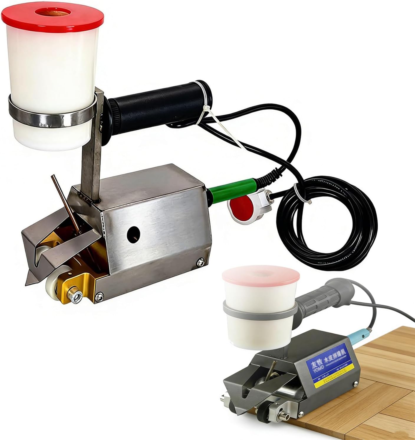 Automatic Cycloid Veneer Patchwork Machine, 60W Industrial Wood Veneer Stitching MachineVeneer Thickness 10-100 microns for Wood Panel Splicing Single