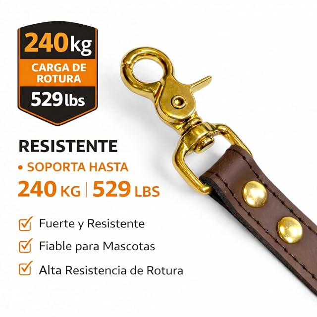 Foto 2 de 8 de Correa Perro Cuero Premium Hecha a Mano en España