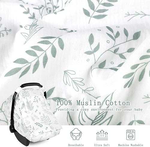 Miniatura 2 de Funda de muselina para asiento de automóvil para bebé, con ventana de malla extra grande, transpirable, funda de toldo para asiento de automóvil