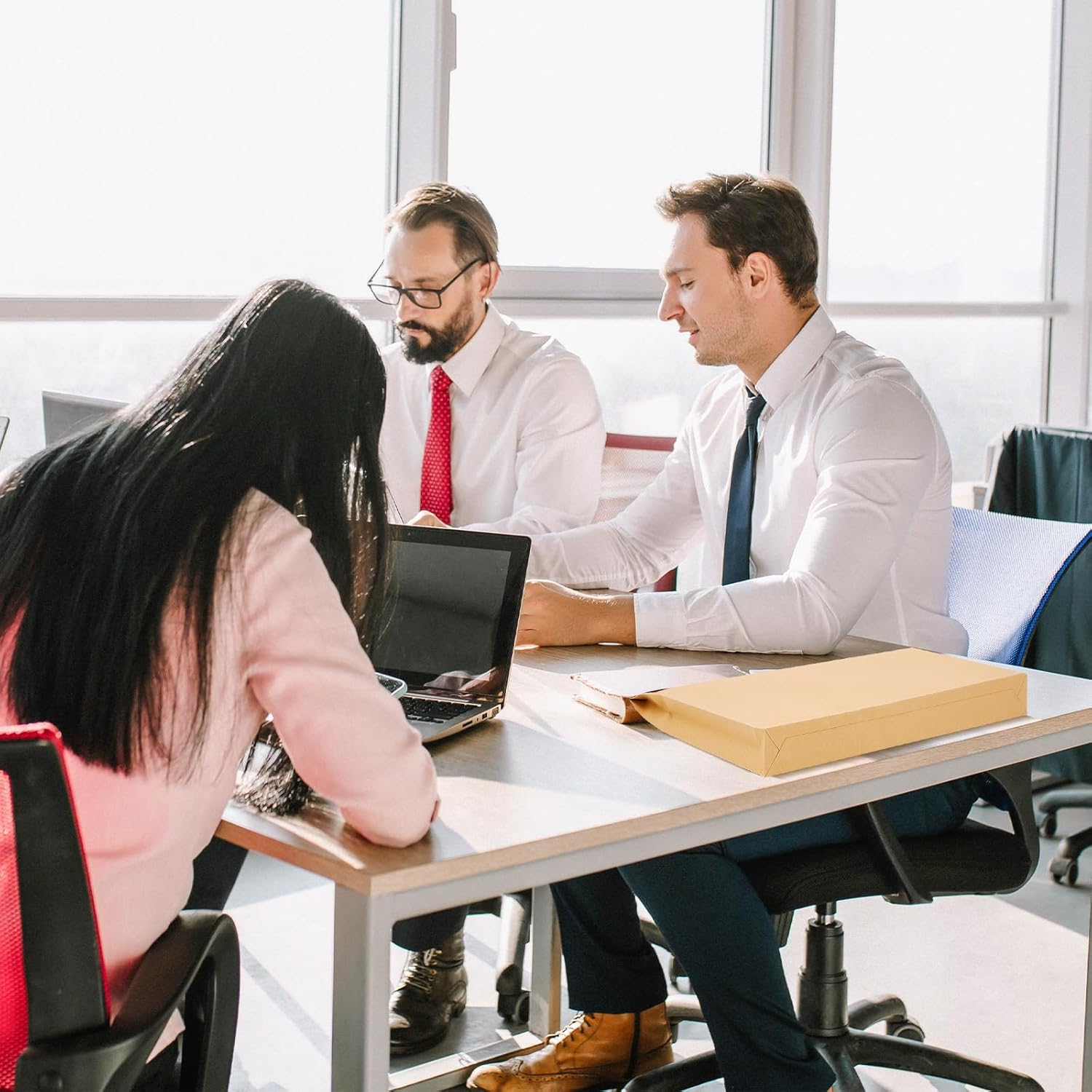 20 Pcs 12 x 16 x 1.6 Inch Large Expandable Catalog Envelopes Manilla Kraft Peel and Seal Envelopes Light Brown Large Mailing for Office Home Documents Magazines Photos Storage Organizing - Image 6