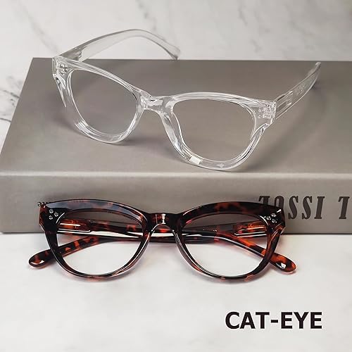Miniatura 2 de Eyekepper Paquete de 4 lentes de lectura con diseño de ojo de gato para lectura de gran tamaño para mujeres +3.00