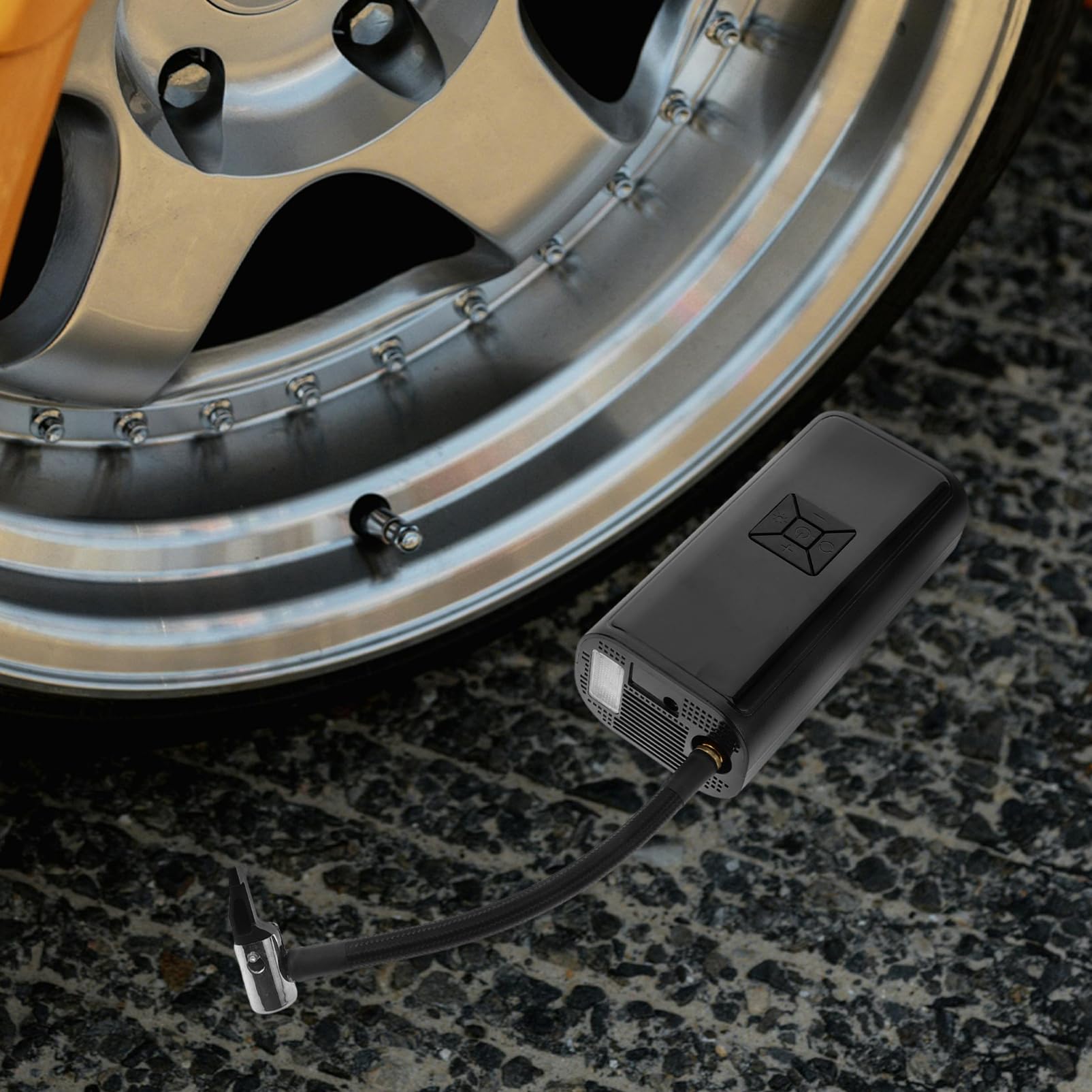 PRETYZOOM Bomba de Aire Portátil Compacta para Neumáticos de Bicicleta | 1 Juego, Negro Abs, 3 X 1500mah, Presión 3-150psi y Precisión ±1.5psi, 60w 7.4v