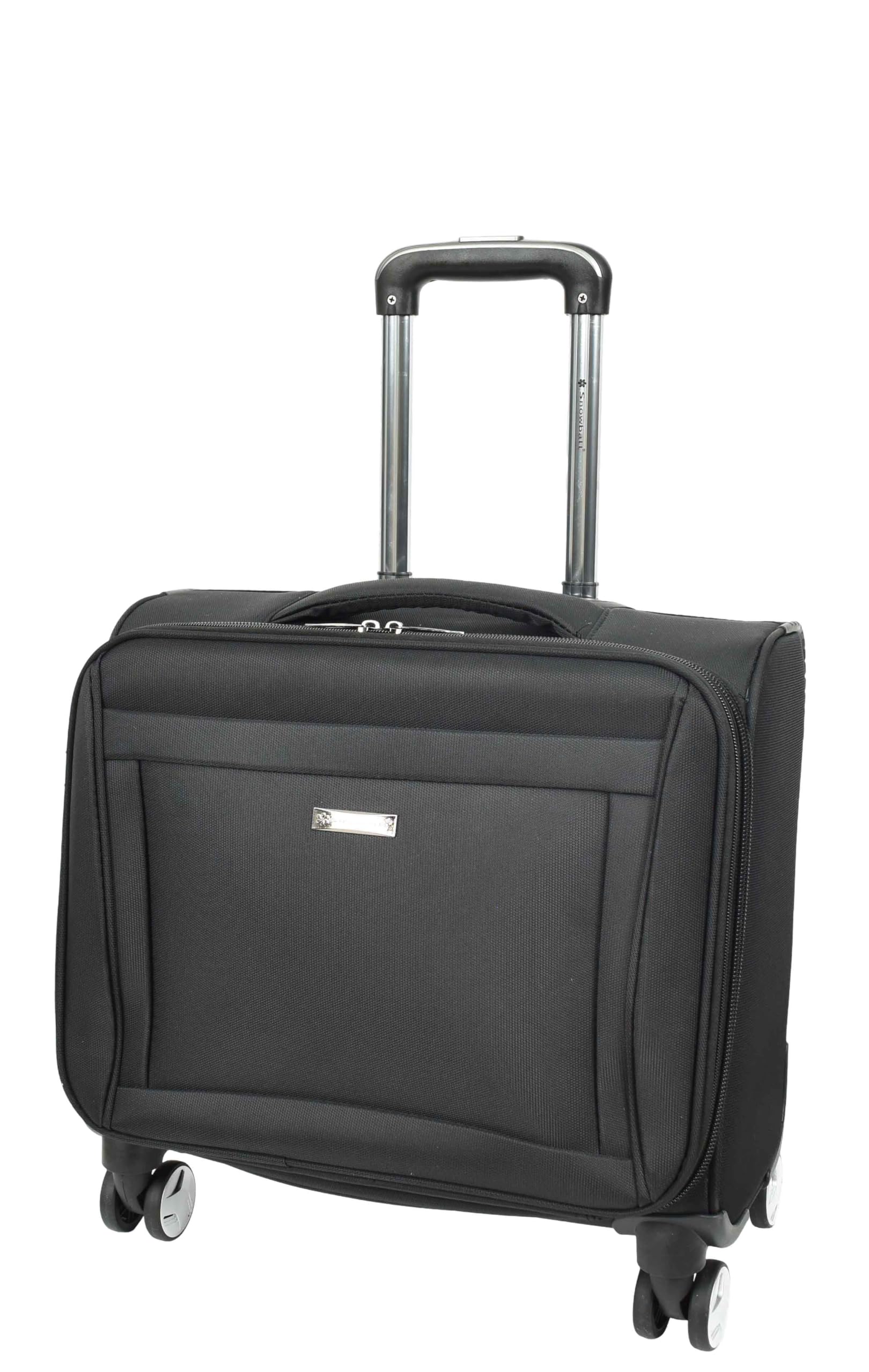 A1 FASHION GOODS Pilotenkoffer mit 4 Rädern, leicht, TSA-Schloss, Kabinengröße, Reise-Business-Tasche, Crew, Schwarz , S, Softcase Pilotenkoffer auf Rollen