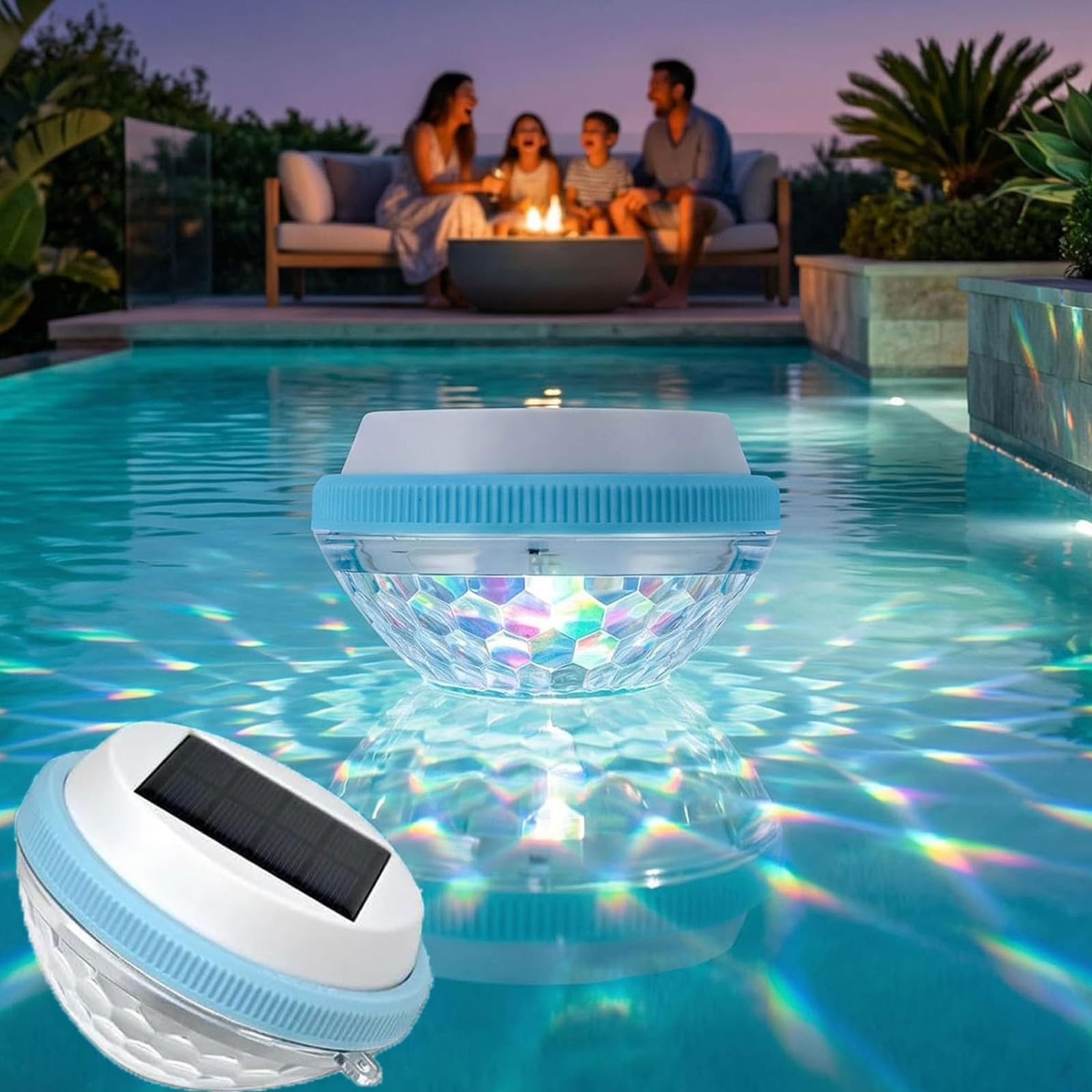 Lampe Solaire Flottante pour Piscine Jardin Étang Lumière Flottante RVB Automatique