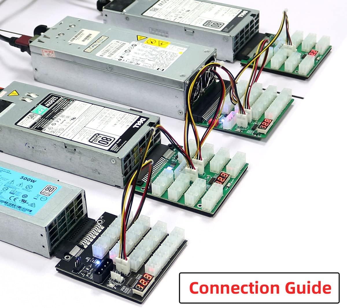 Chenyang 52.10mm 10+14Pin Power Slot to ATX 6Pin 16 Ports Flex Slot Server Power Supply Board Adapter for CHIA ETH BTC Mining Miner