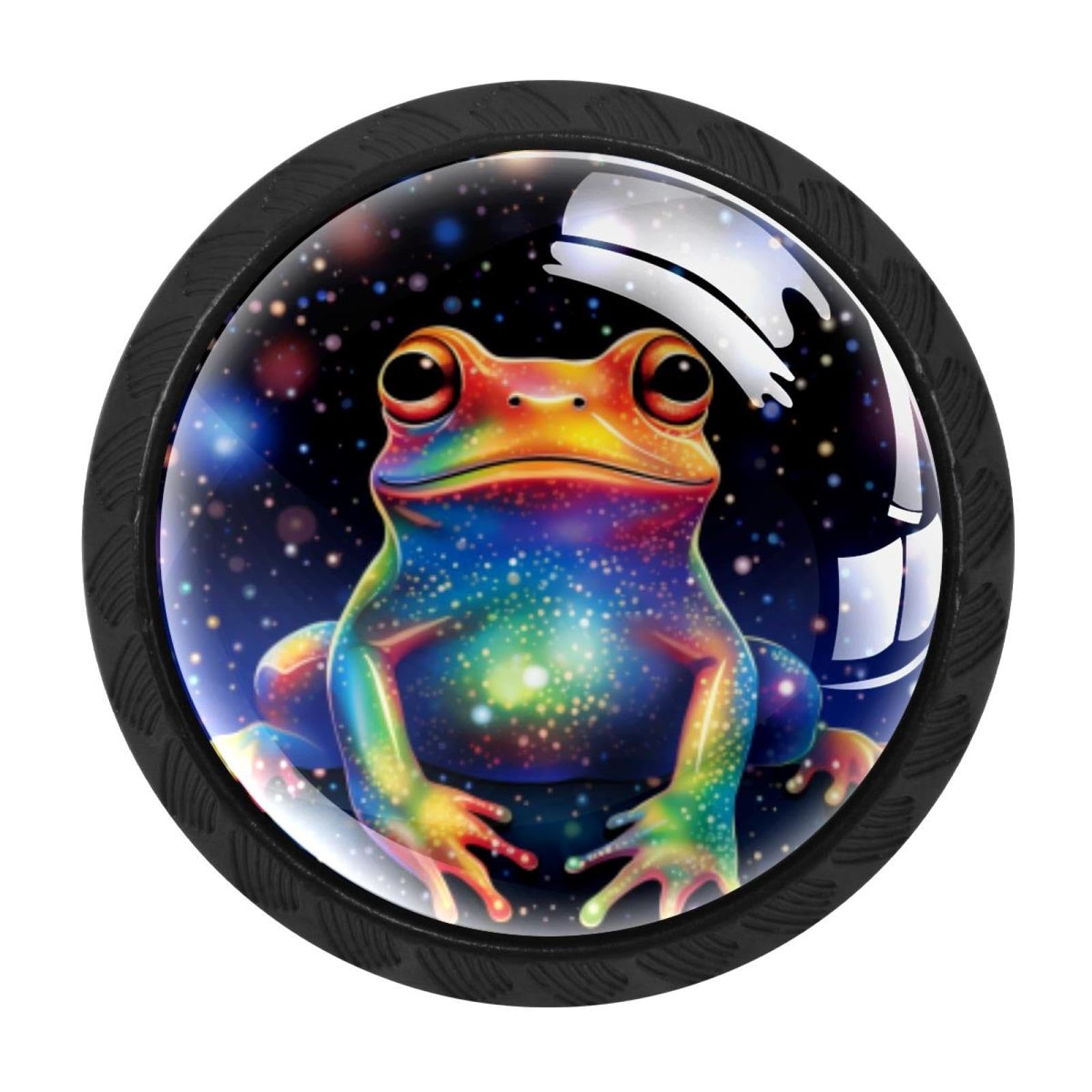 Chenzzzz Multicolored 14 4 Pack Black Starry Frog Cabinet Pulls With Screws, Kitchen Cabinet Knobs Hardware