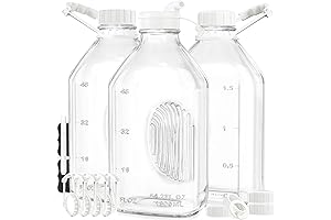 Premium 3-Pack Glass Milk Bottles: For Your Storage and Hydration Needs