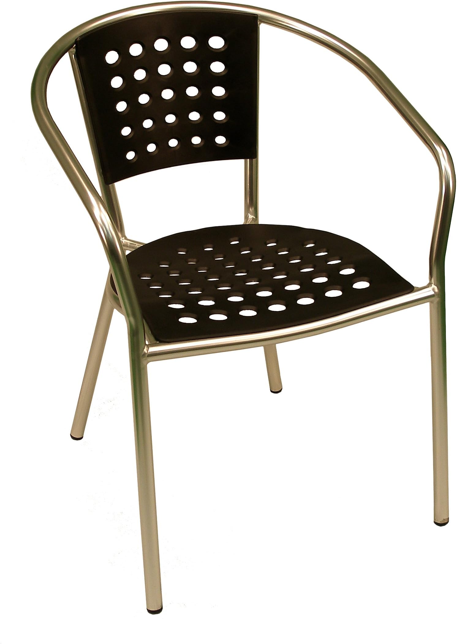 ATC South Beach Club Chair with Anodized Welded Aluminum Frame, Black (Pack of 4)