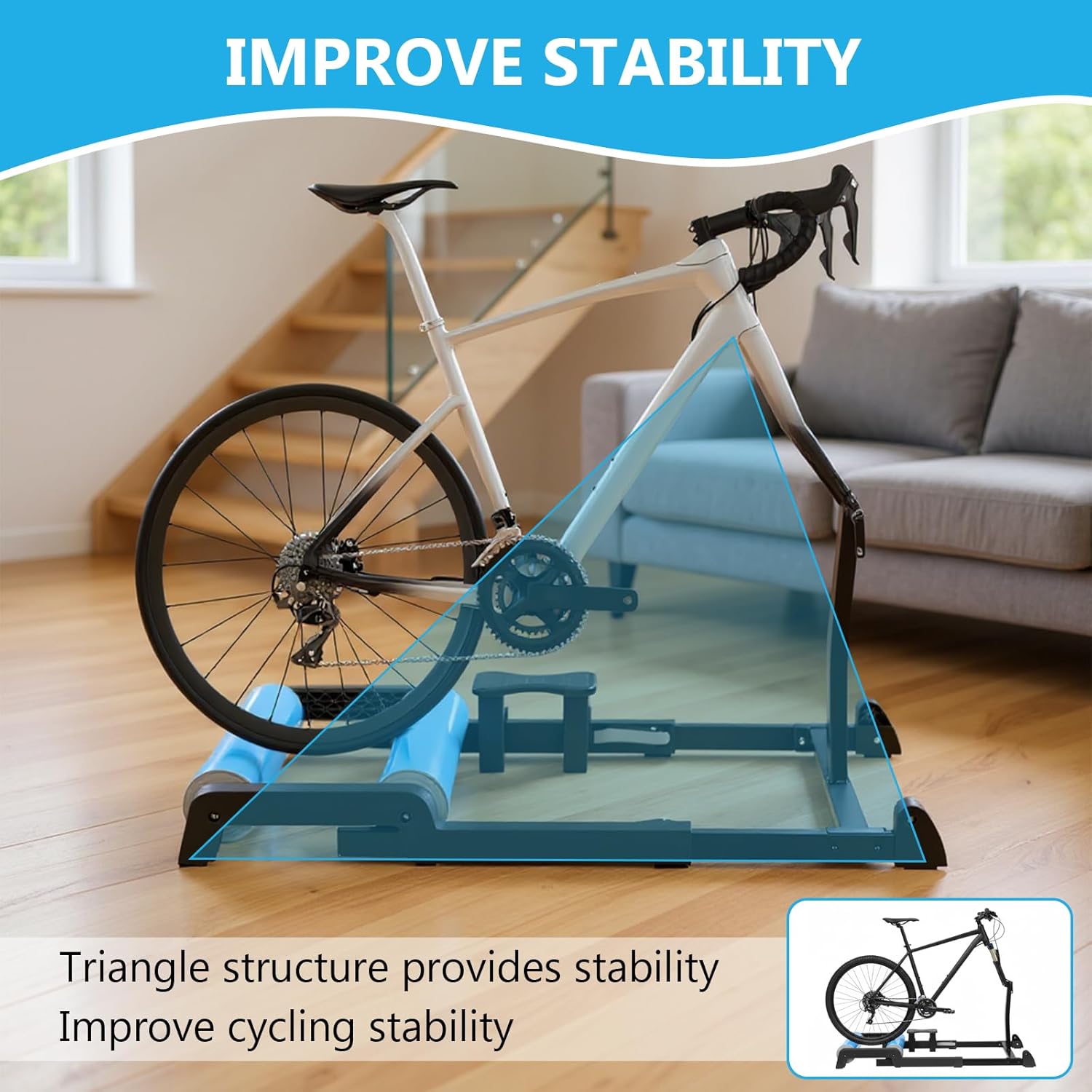 Cycling Train Platform Roller Detachable Professional Training Platform Bike Trainer Stand Anti-Slip Racing & Strength Training Equipment